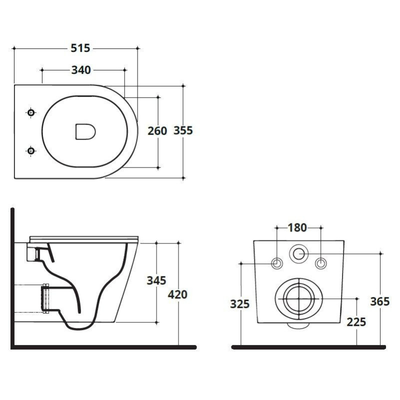 Zestaw Miska WC Wisząca Rimless Oceano.2 Z Deską Wolnoopadającą OC013+OC007S Althea