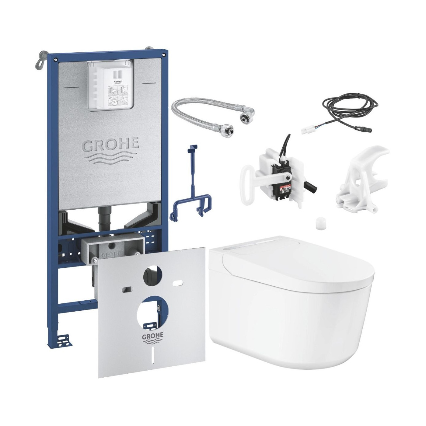 Zestaw Toaleta Myjąca Sensia Pro 36508SH0 + Stelaż Rapid SLX 39598000 + Zestaw Do Spłukiwania Automatycznego 46944001 Grohe