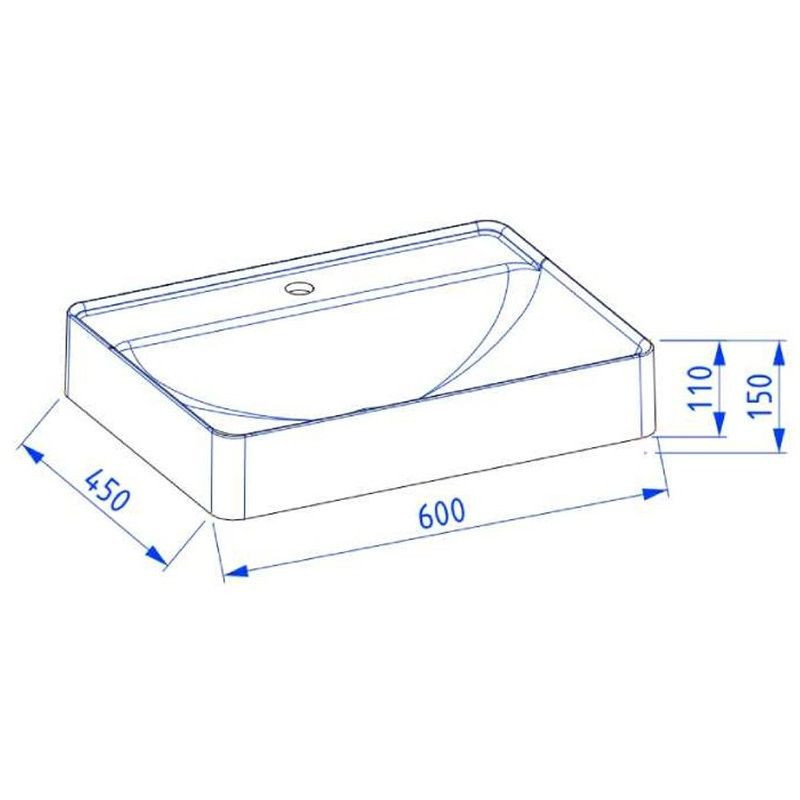 Umywalka Meblowa Kwarcowa Vibe 60 cm Z Otworem Na Baterię Biało-Szara 146-0503 Krofam