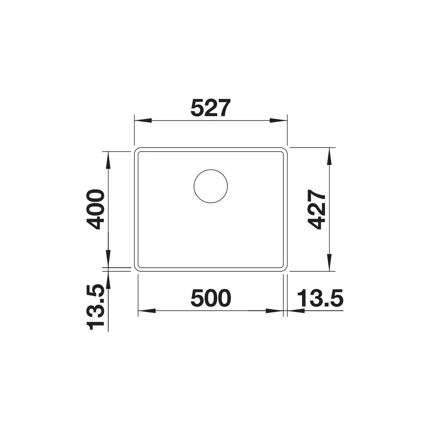Zlewozmywak Kompozytowy Subline 500-F Czarny 525994 Blanco