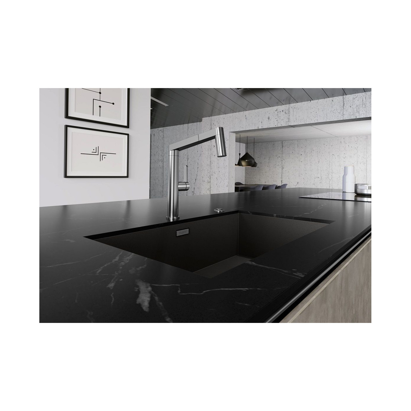 Zlewozmywak Stalowy Zerox 700-U Dark Steel 526244 Blanco