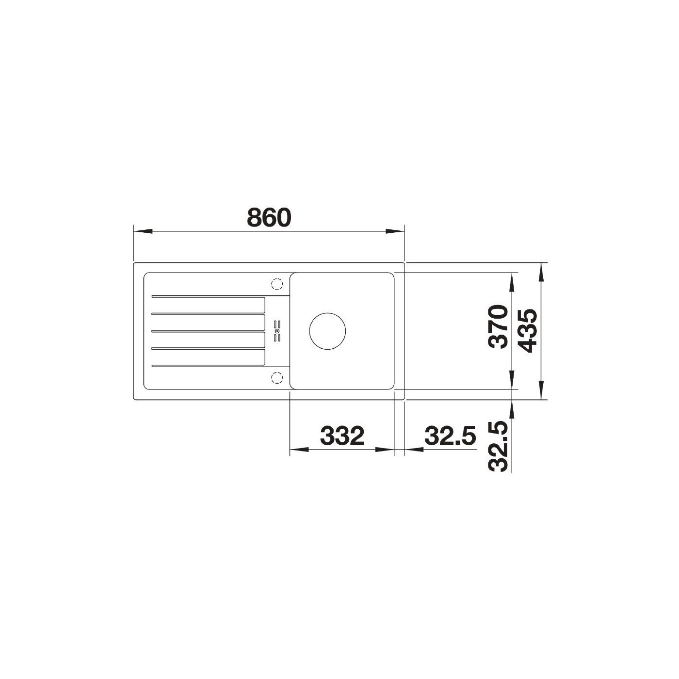 Zlewozmywak Kompozytowy Favum 45 Czarny 526081 Blanco