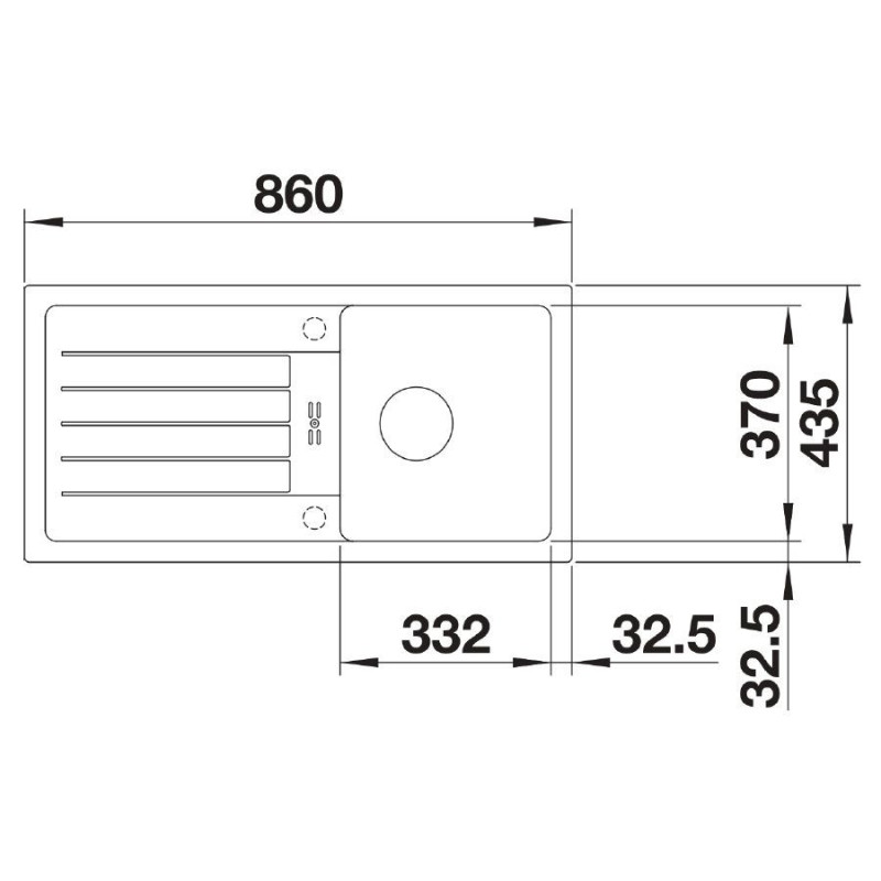 Zlewozmywak Kompozytowy Favum 45 Czarny 526081 Blanco