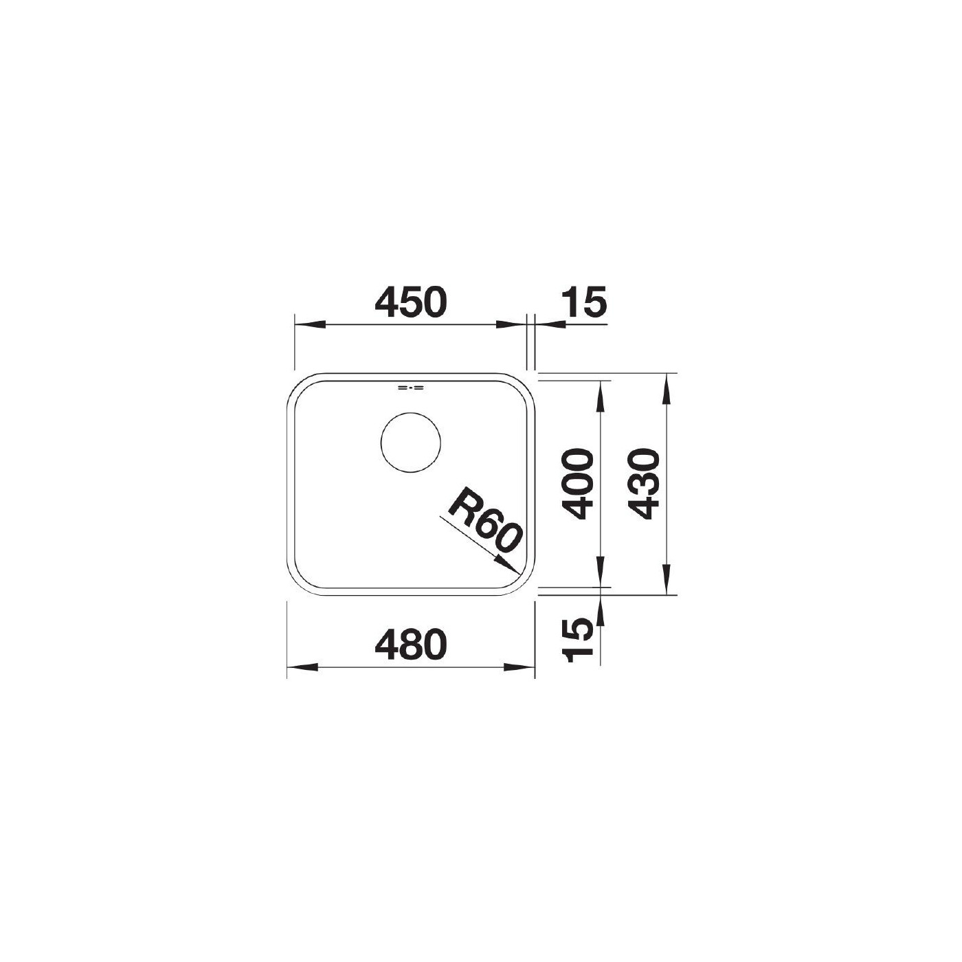 Zlewozmywak Stalowy Supra 450 Stal 518203 Blanco