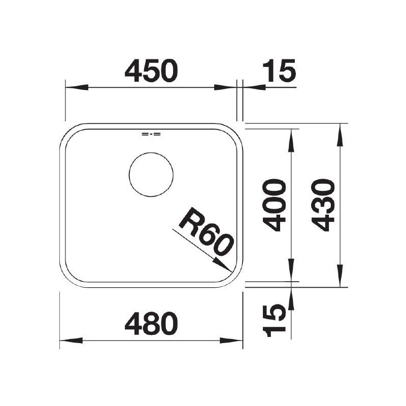 Zlewozmywak Stalowy Supra 450 Stal 518203 Blanco