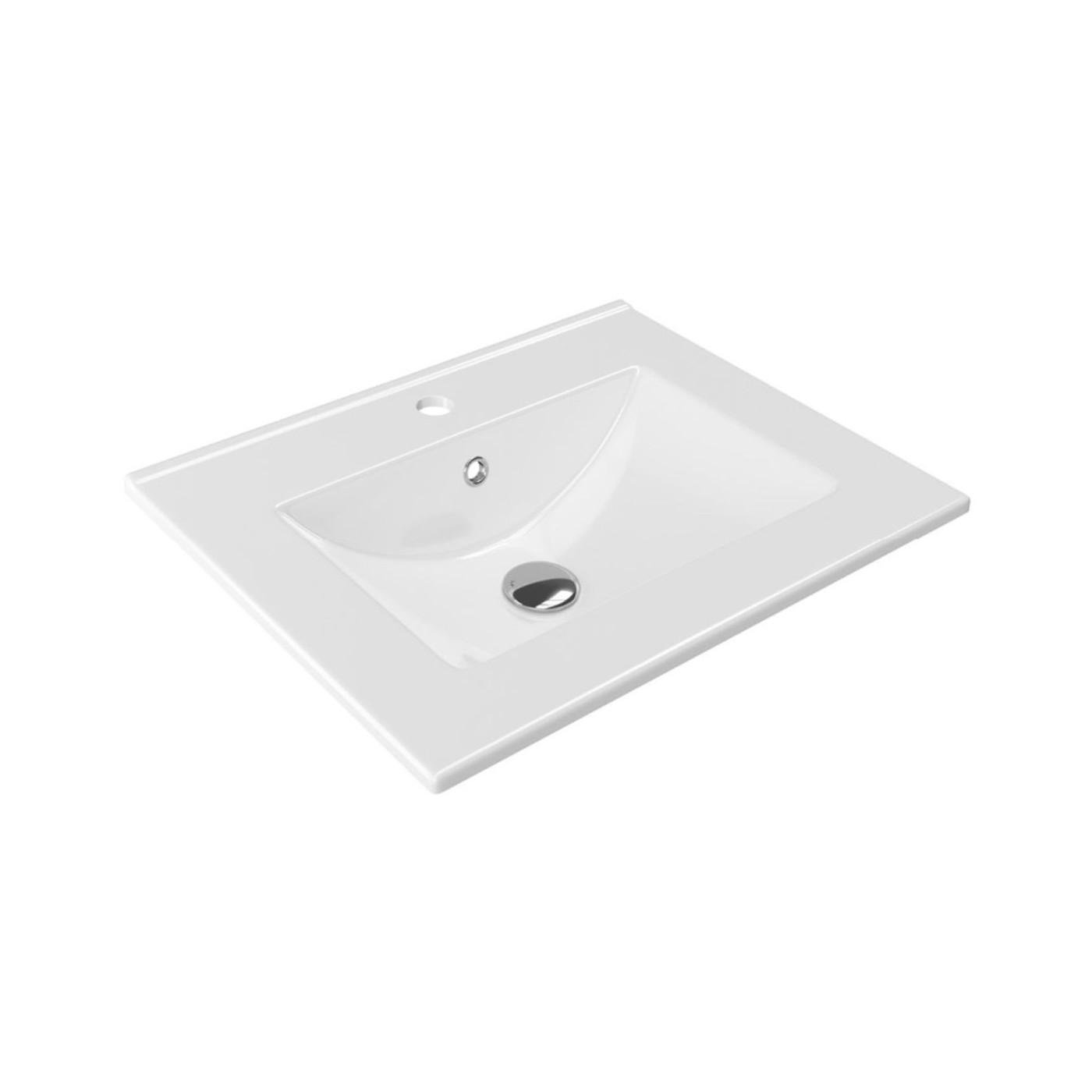 Umywalka Meblowa 61x46,5 cm Prostokątna Z Otworem Na Baterię As Biały Połysk CEEX.3617.600.WH Excellent