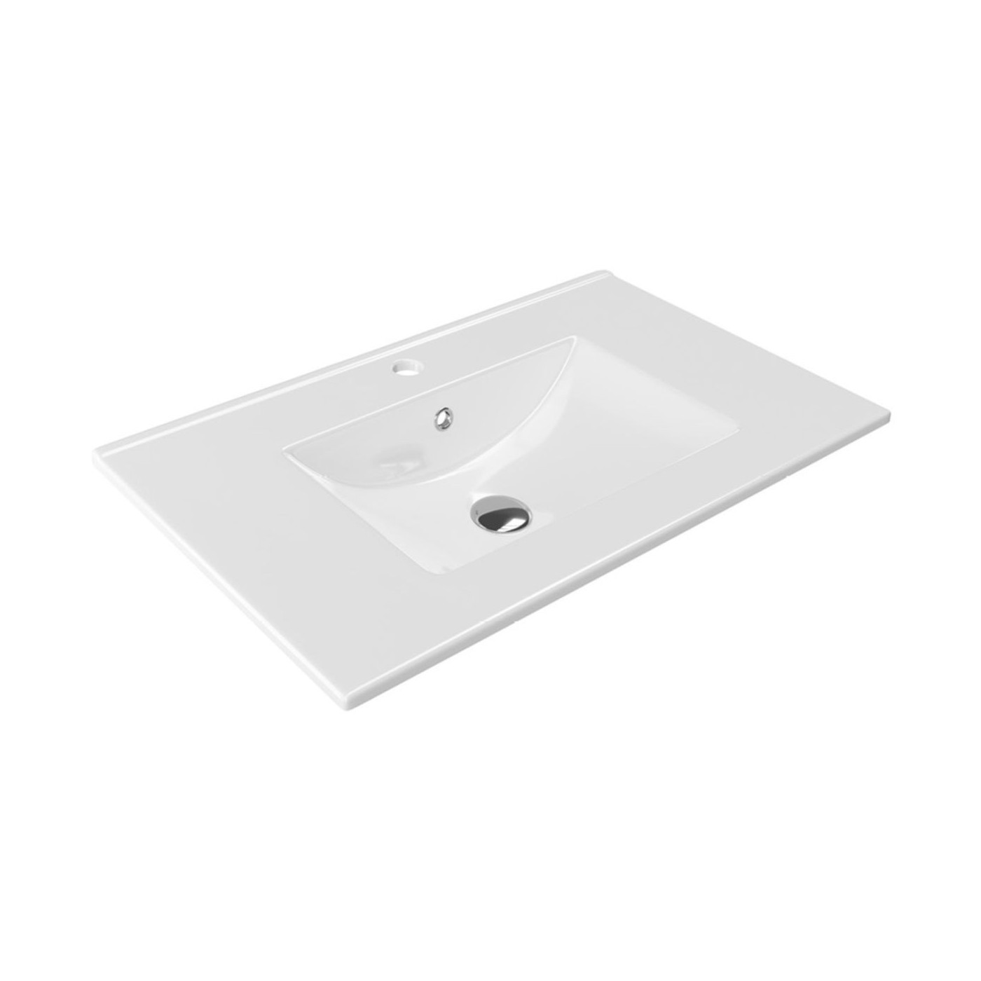 Umywalka Meblowa 81x46,5 cm Prostokątna Z Otworem Na Baterię As Biały Połysk CEEX.3617.800.WH Excellent