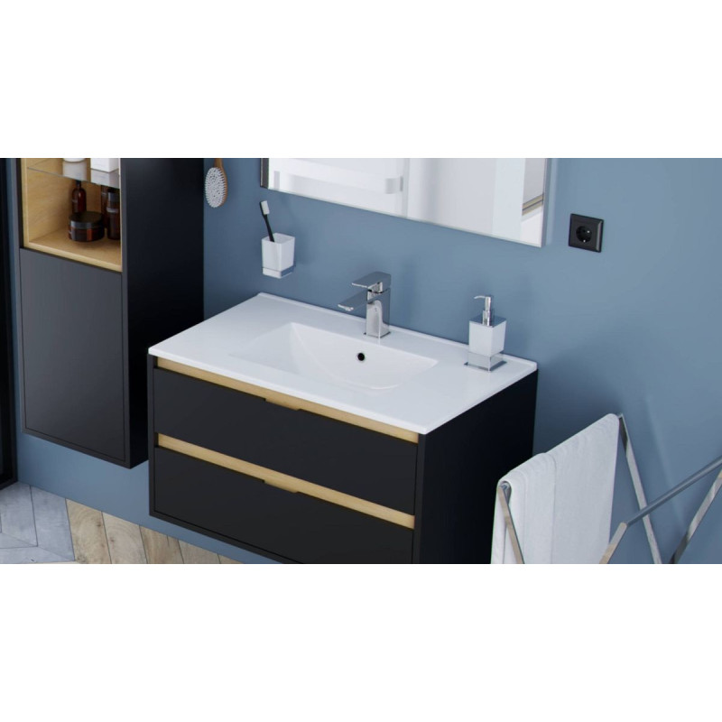 Umywalka Meblowa 81x46,5 cm Prostokątna Z Otworem Na Baterię As Biały Połysk CEEX.3617.800.WH Excellent