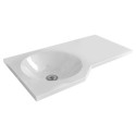 Umywalka Wisząca Solid Surface 60x34 cm Lewa Z Otworem Na Baterię Be Spot Biały Połysk CEEX.2301.600.WH Excellent