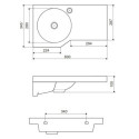 Umywalka Wisząca Solid Surface 60x34 cm Lewa Z Otworem Na Baterię Be Spot Biały Połysk CEEX.2301.600.WH Excellent
