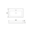 Umywalka Meblowa 50x37 cm Prostokątna Z Otworem Na Baterię Blanko Biały Połysk CENL.6317.500.WH Excellent