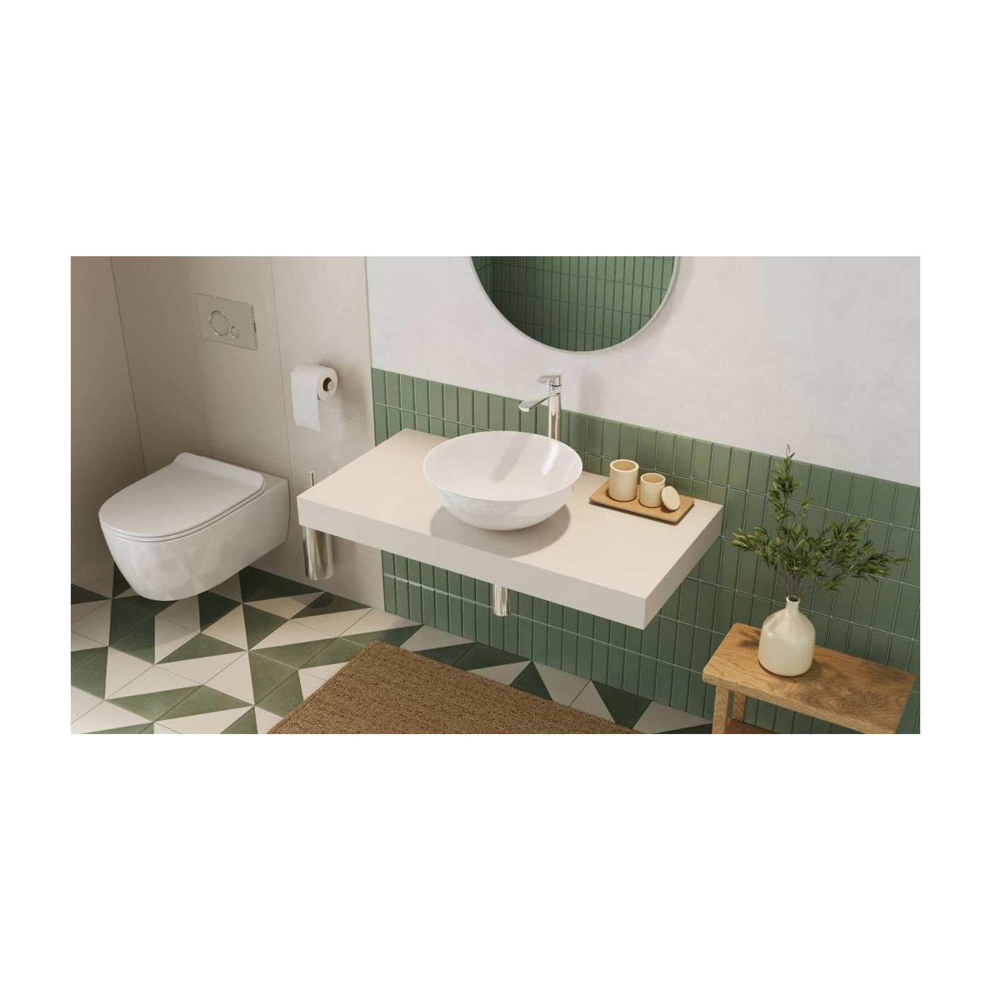Umywalka Nablatowa 40 cm Okrągła Luqa Biały Mat CEAC.6401.400.WHM Excellent