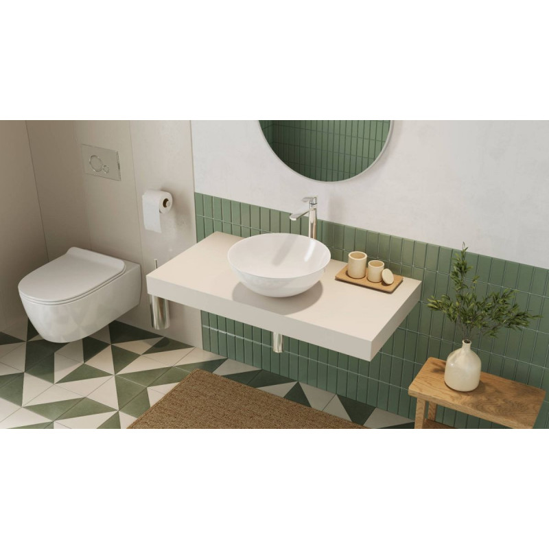 Umywalka Nablatowa 40 cm Okrągła Luqa Biały Mat CEAC.6401.400.WHM Excellent