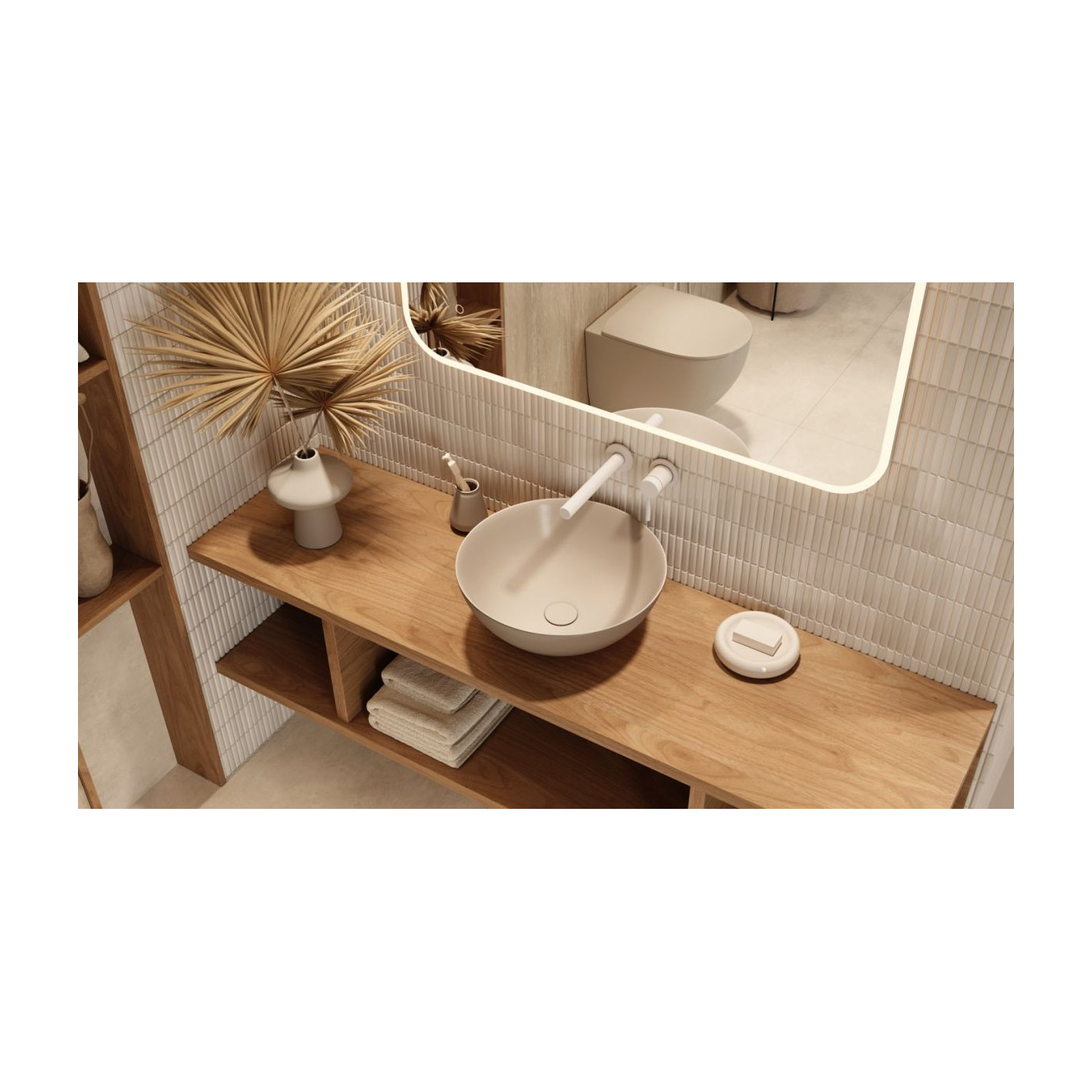 Umywalka Nablatowa 40 cm Okrągła Luqa Cappucino Mat CEAC.6401.400.CAM Excellent