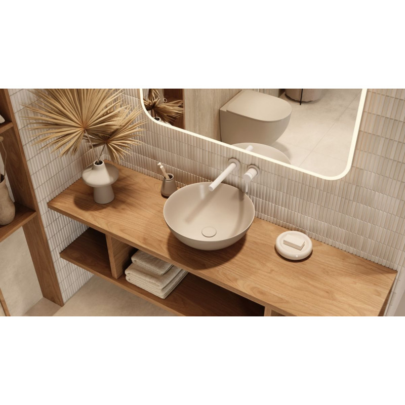Umywalka Nablatowa 40 cm Okrągła Luqa Cappucino Mat CEAC.6401.400.CAM Excellent