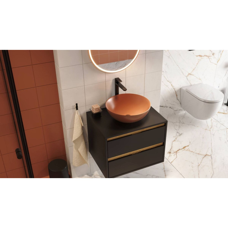 Umywalka Nablatowa 40 cm Okrągła Luqa Terracotta Mat CEAC.6401.400.TEM Excellent