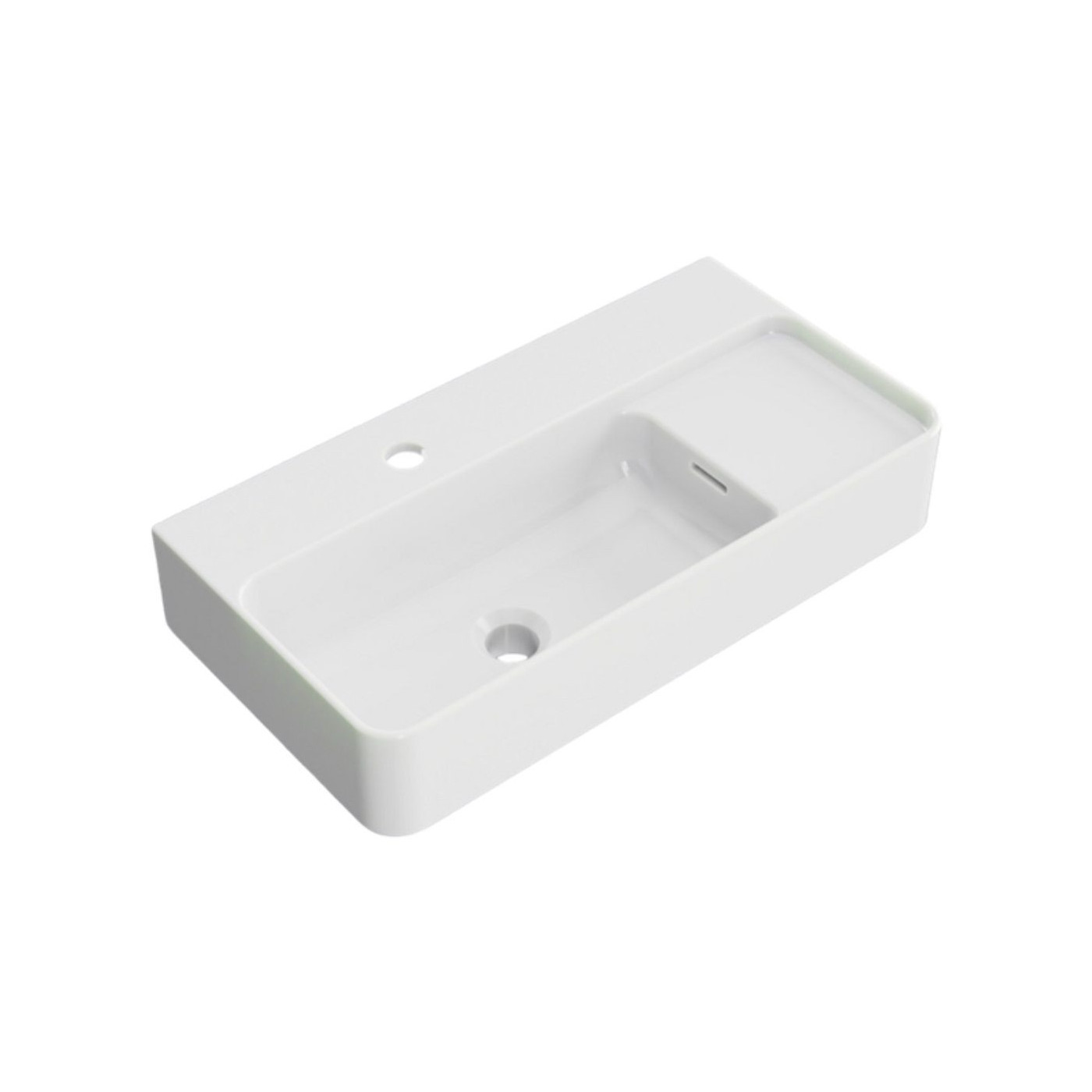 Umywalka Wisząca/Nablatowa 60x31 cm Prostokątna Z Otworem Na Baterię Ness Biały Połysk CENL.3519.600.WH Excellent