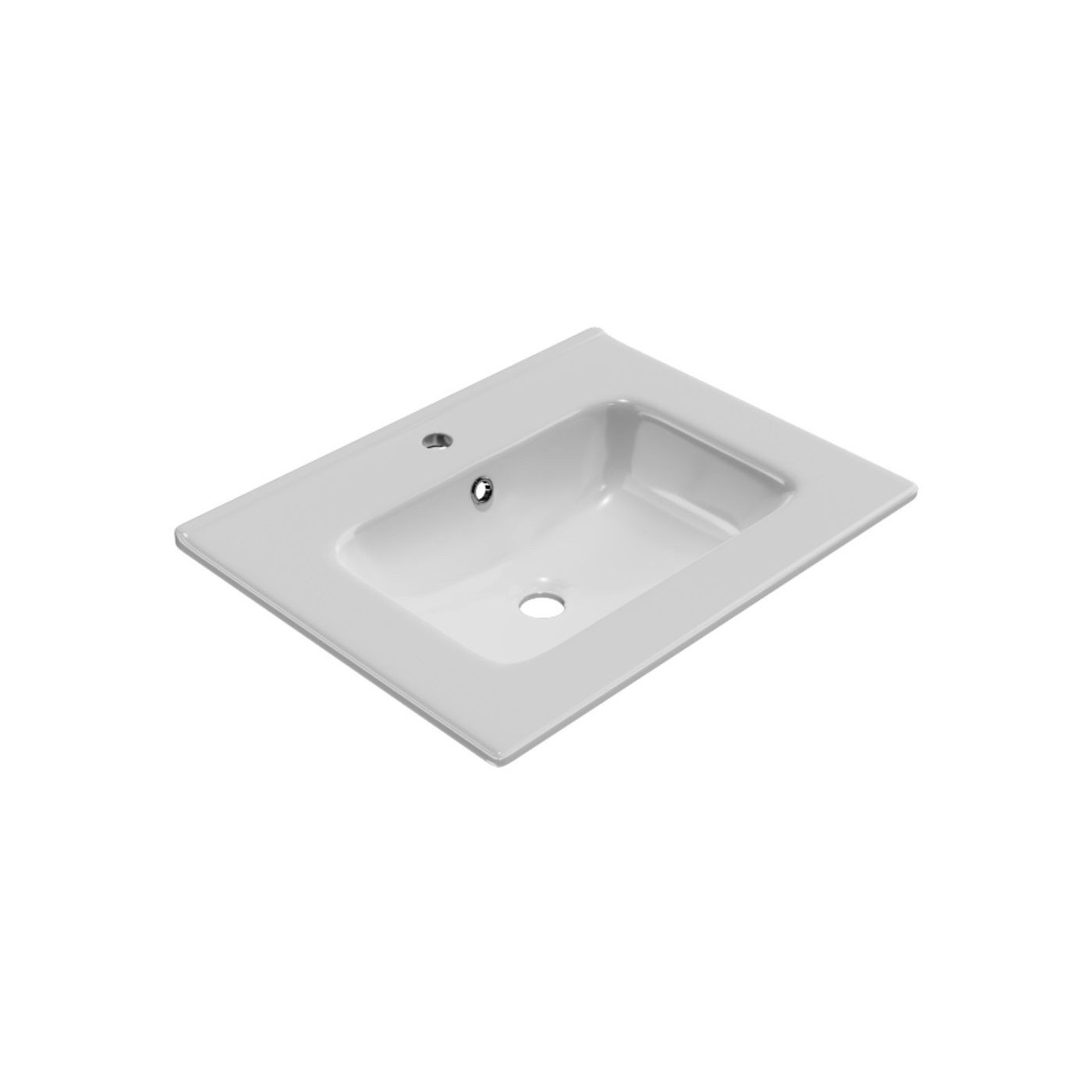 Umywalka Meblowa 61x46,5 cm Prostokątna Z Otworem Na Baterię Pik Biały Połysk CEEX.6517.600.WH Excellent