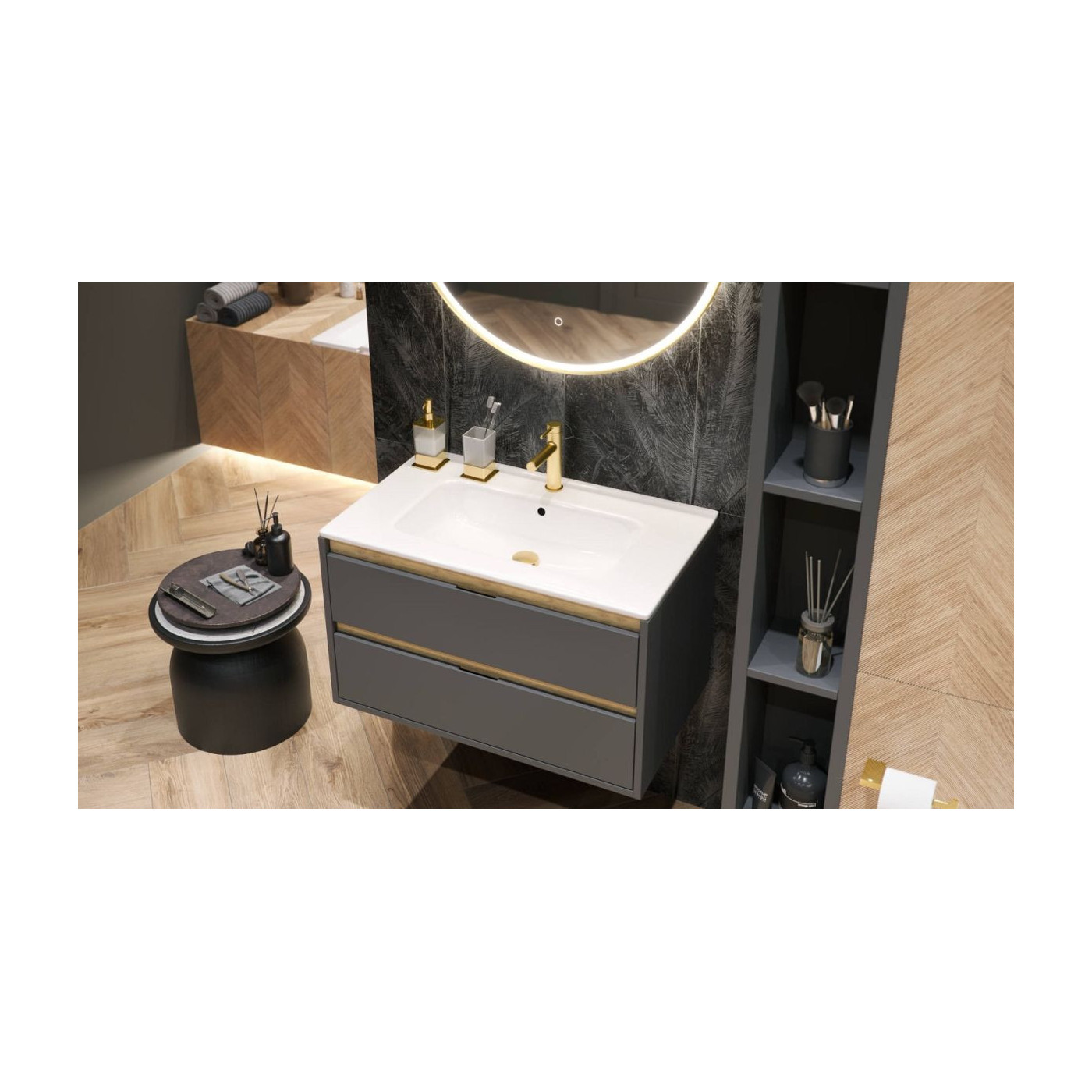 Umywalka Meblowa 81x46,5 cm Prostokątna Z Otworem Na Baterię Pik Biały Połysk CEEX.6517.800.WH Excellent