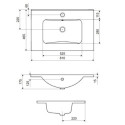 Umywalka Meblowa 81x46,5 cm Prostokątna Z Otworem Na Baterię Pik Biały Połysk CEEX.6517.800.WH Excellent