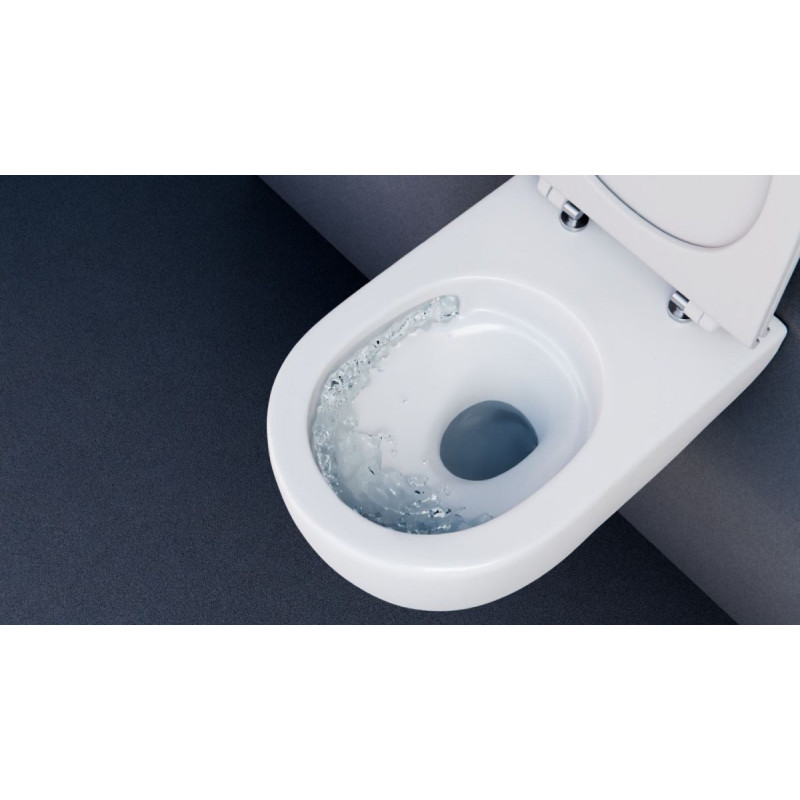 Miska WC 54 cm Wisząca Z Systemem Spłukiwania Spin 360 I Deską Wolnoopadającą Doto Biały Połysk CEEX.1403.545.WH Excellent