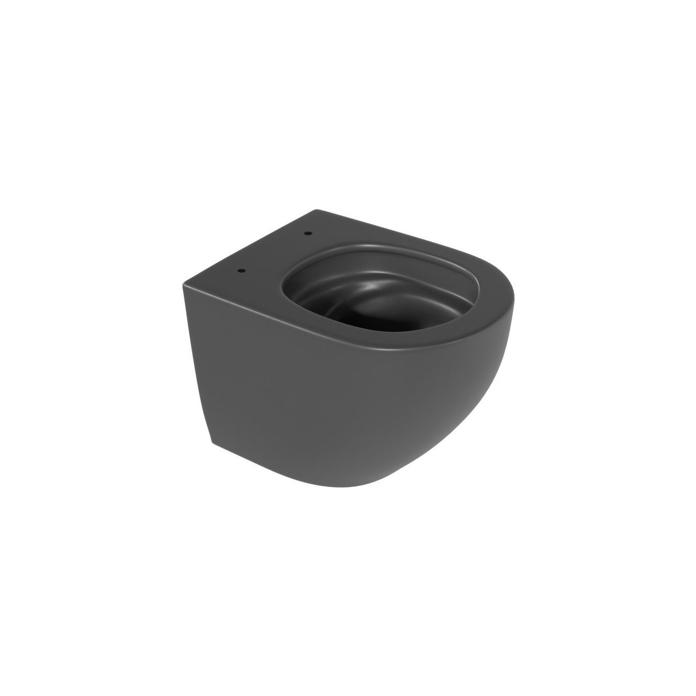 Miska WC 48 cm Wisząca Bezrantowa Z Systemem Spłukiwania Spin 360 Luqa Czarny Mat CEAC.6403.480.BLM Excellent