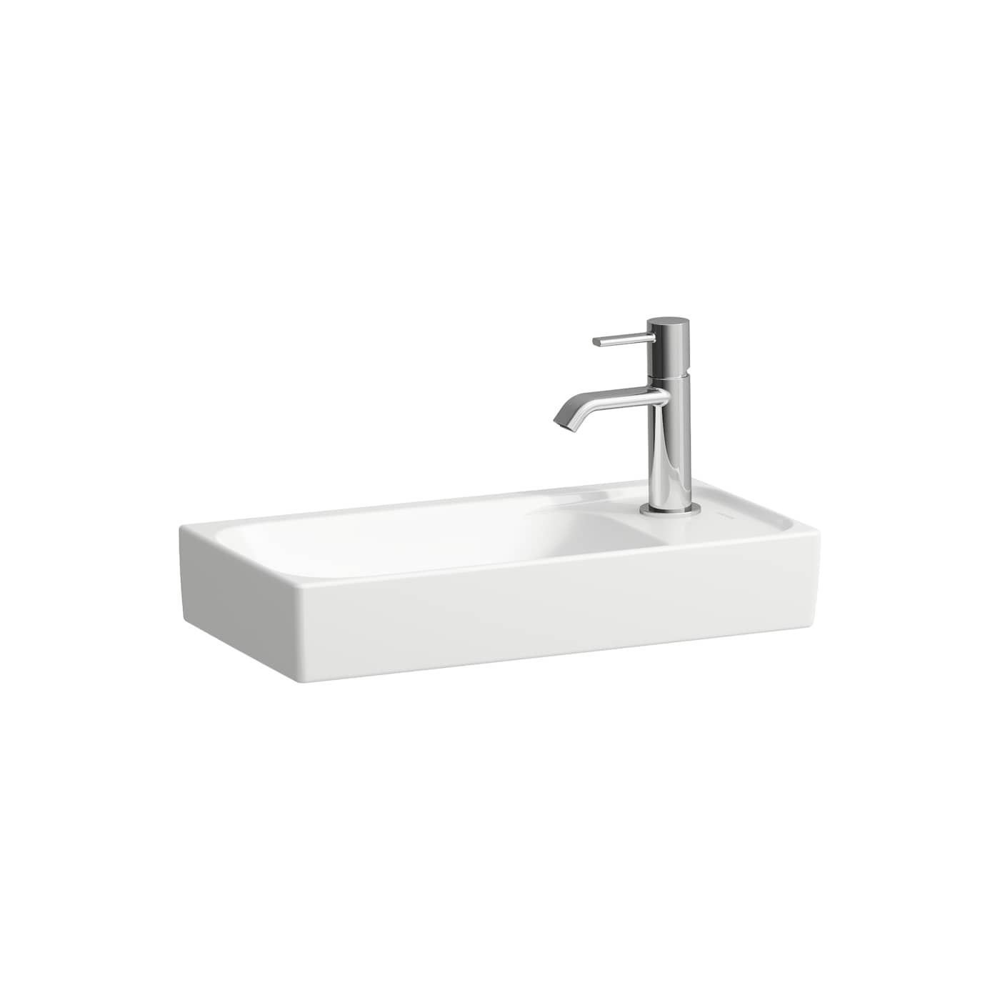 Mała Umywalka Ścienna Z Półką Po Prawej Stronie 460x235 mm Meda Biały H8151130001141 Laufen
