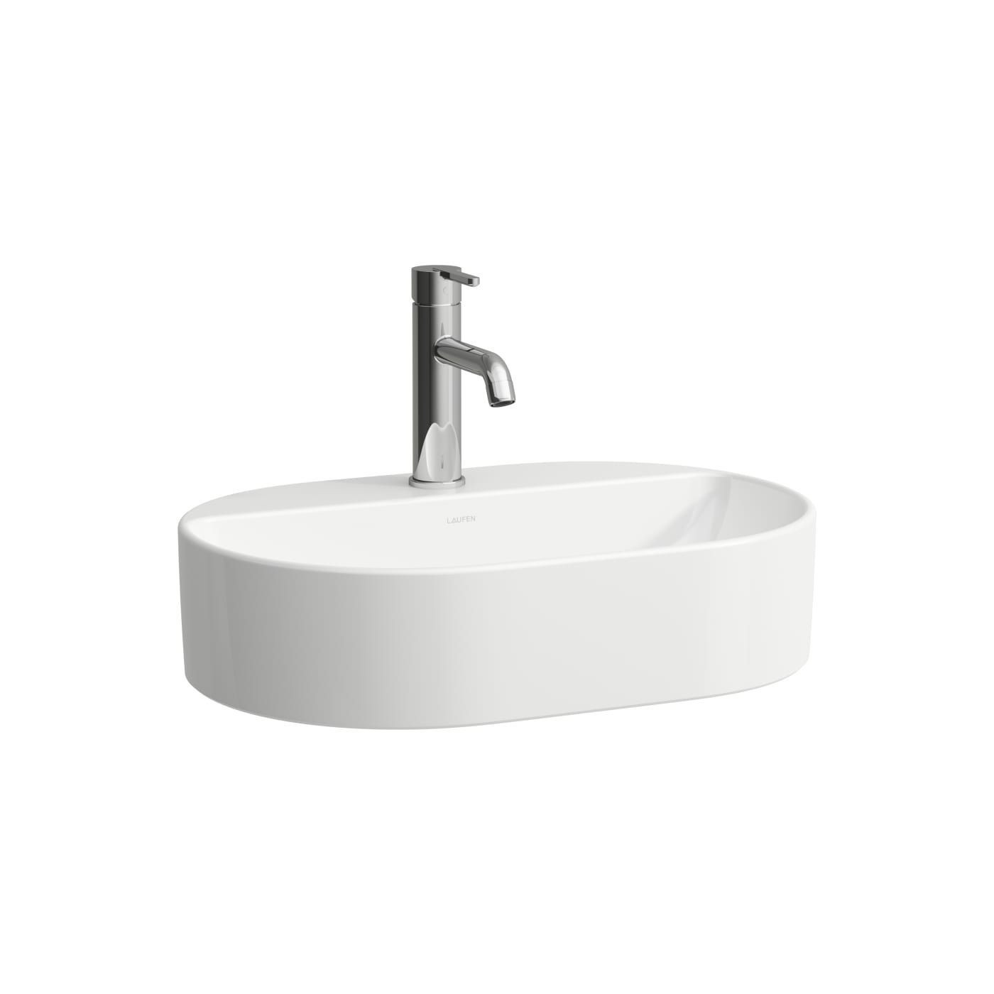 Umywalka Nablatowa Owalna Z Półką Na Baterię 550x380 mm Savoy Biały H8129450001041 Laufen