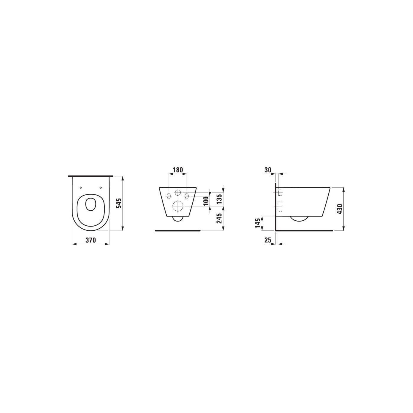 Miska WC Podwieszana Silent Flush 545x370 mm Kartell Biały H8213310000001 Laufen