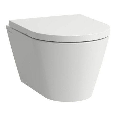 Zestaw 3w1 Miska WC Podwieszana Rimless Compacto 490x370 mm + Deska WC Wolnoopadająca + Mata Kartell Biały H8663330000001 Laufen