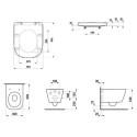 Zestaw 3w1 Miska WC Podwieszana Silent Flush 540x360 mm + Deska WC Wolnoopadająca + Mata Meda Biały H8661100000001 Laufen