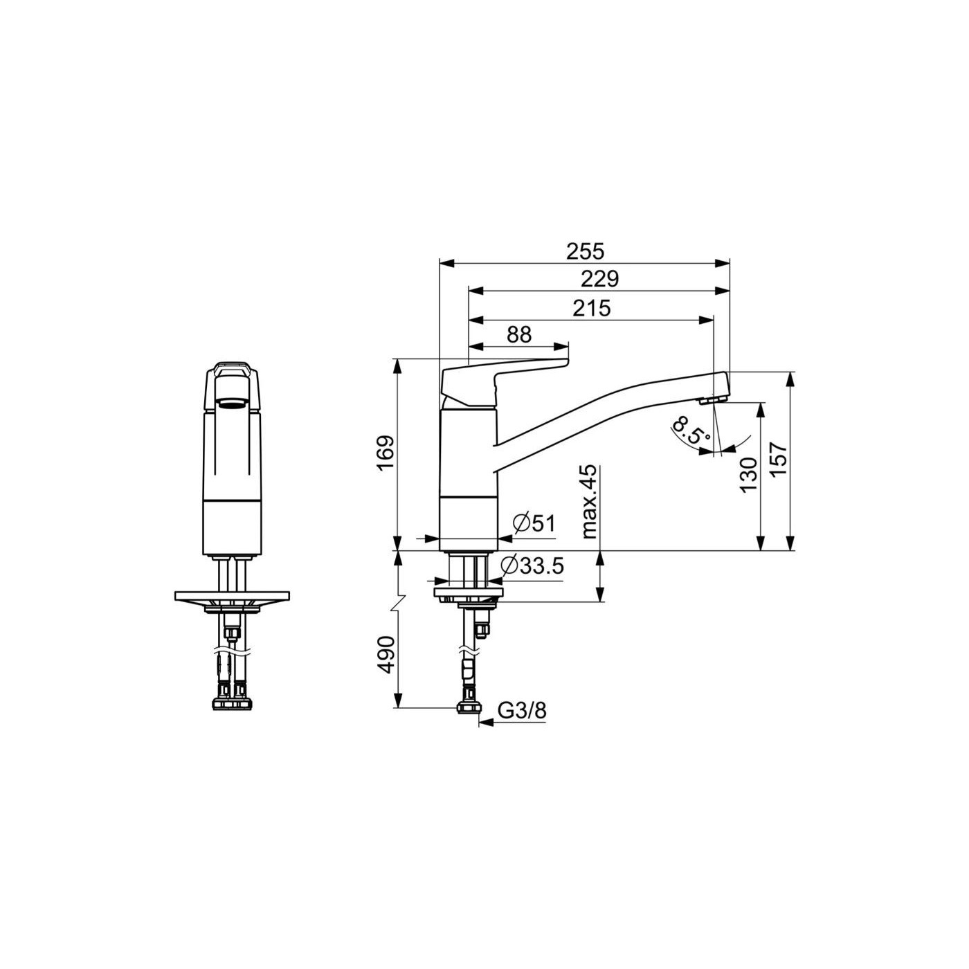 Bateria Zlewozmywakowa Saga Chrom 3930F Oras