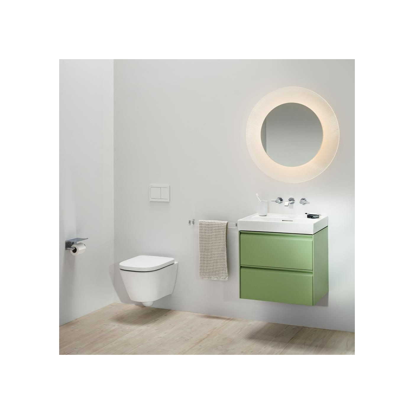 Zestaw 3w1 Miska WC Podwieszana Silent Flush Compacto 490x360 mm + Deska Wolnoopadająca + Mata Meda Biały H8661130000001 Laufen