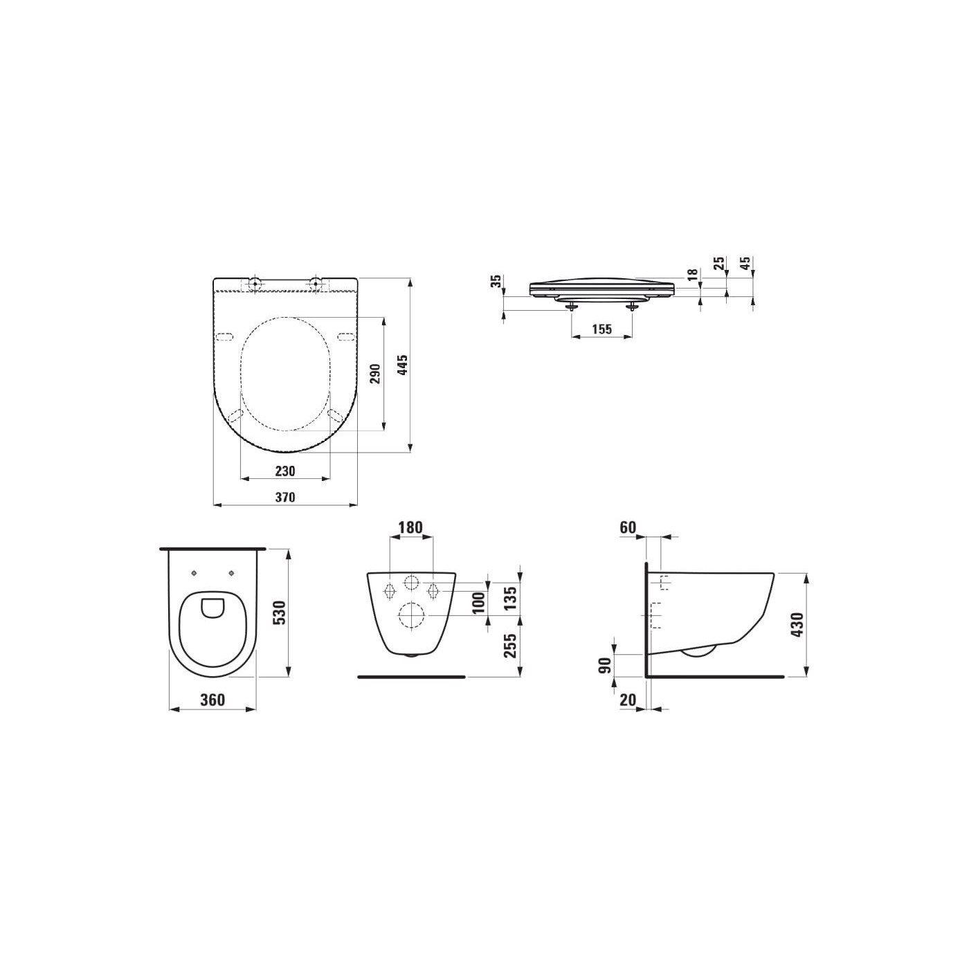 Zestaw 3w1 Miska WC Podwieszana Rimless + Deska WC Slim + Izolacja Akustyczna Pro A Biały H8669570000001 Laufen