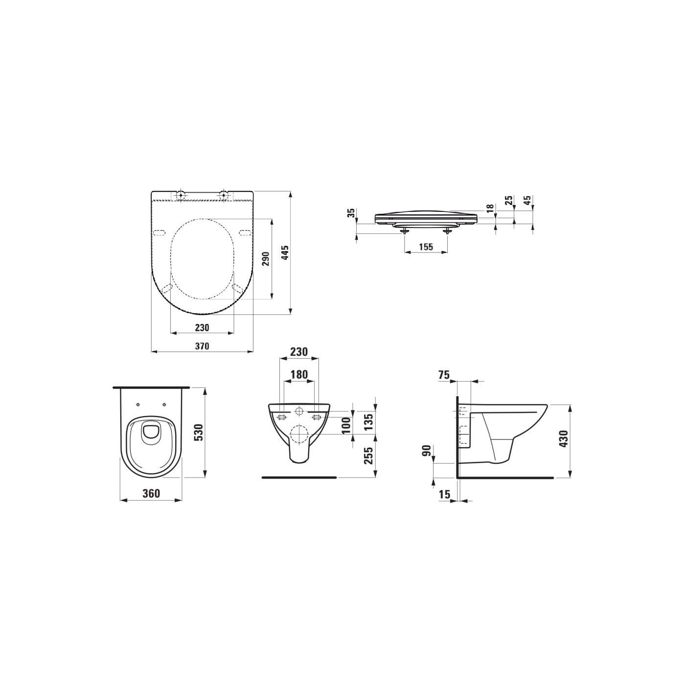 Zestaw 3w1 Miska Podwieszana Rimless + Deska WC Slim + Izolacja Akustyczna Pro B Biały H8669510000001 Laufen