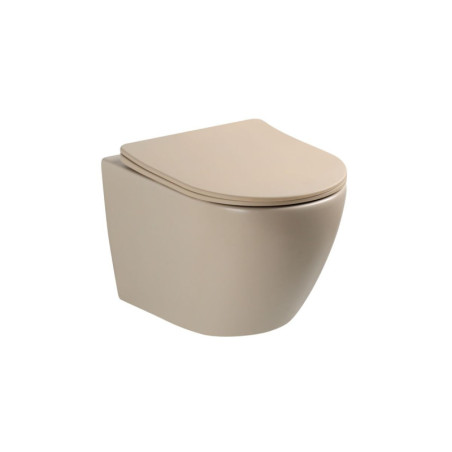 Miska WC Nox 1.0 Z Systemem Spłukiwania AquaTwist Z Deską Wolnoopadającą Slim Beżowy Mat 0114-MDB-AT Emporia