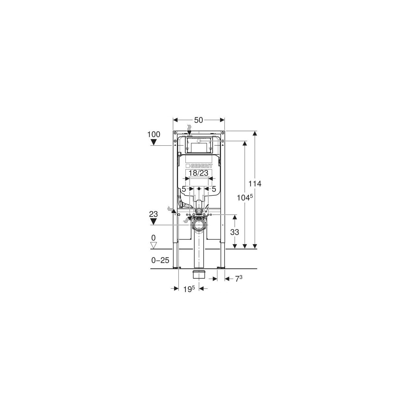 Stelaż Podtynkowy Duofix Sigma 114cm Ze Wspornikami 111.796.00.2 Geberit