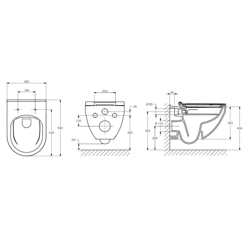Miska WC Podwieszana Rimles Z Deską Wolnoopadającą Slim Hebe Pack A34H138000 Roca