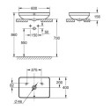 Umywalka Nablatowa 60x40cm Z Przelewem Euro 2.0 Biel Alpejska 102434SH00 Grohe