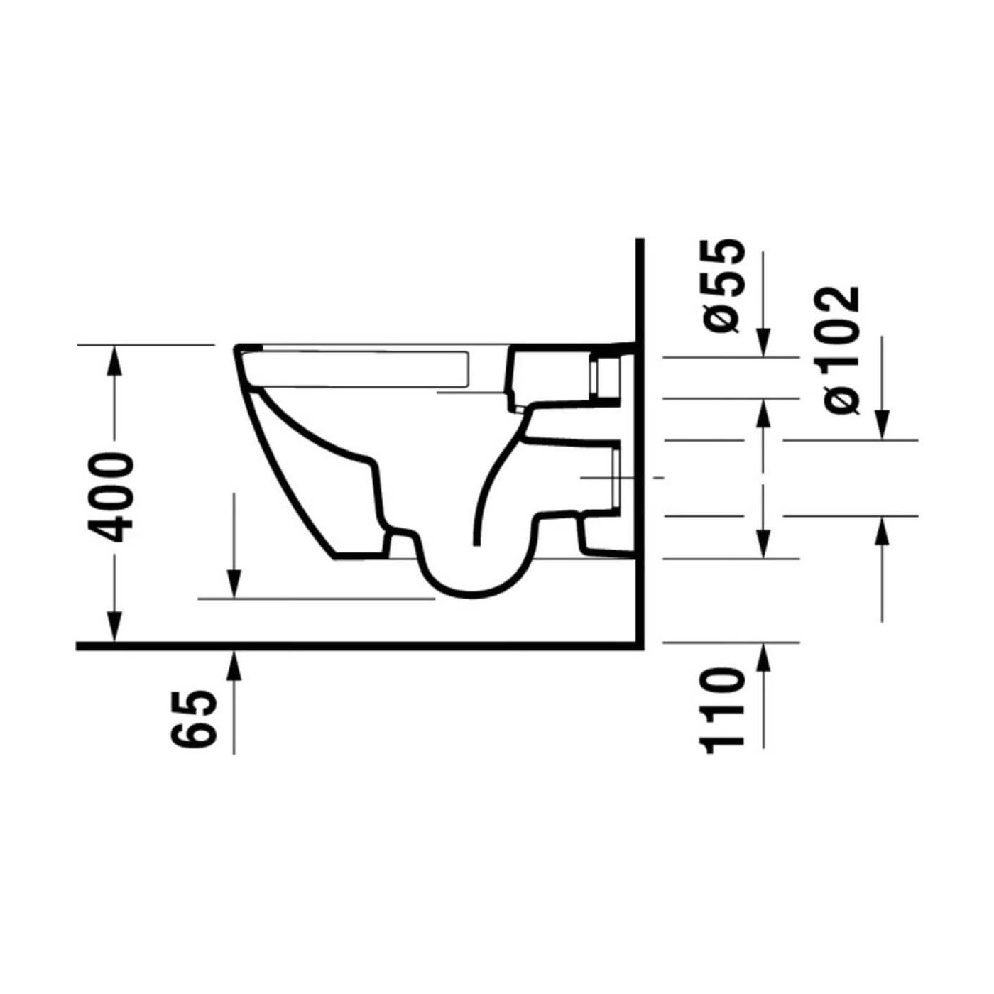 Miska WC Rimless Happy D.2 36,5x54 Anthracite Mat 2222098900 Duravit