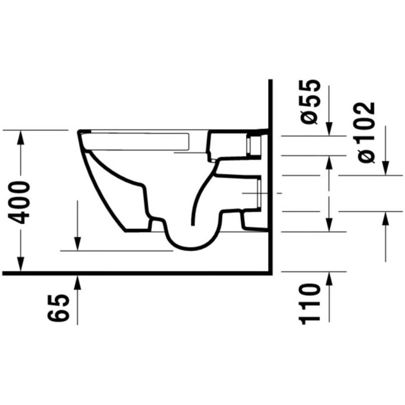 Miska WC Rimless Happy D.2 36,5x54 Anthracite Mat 2222098900 Duravit