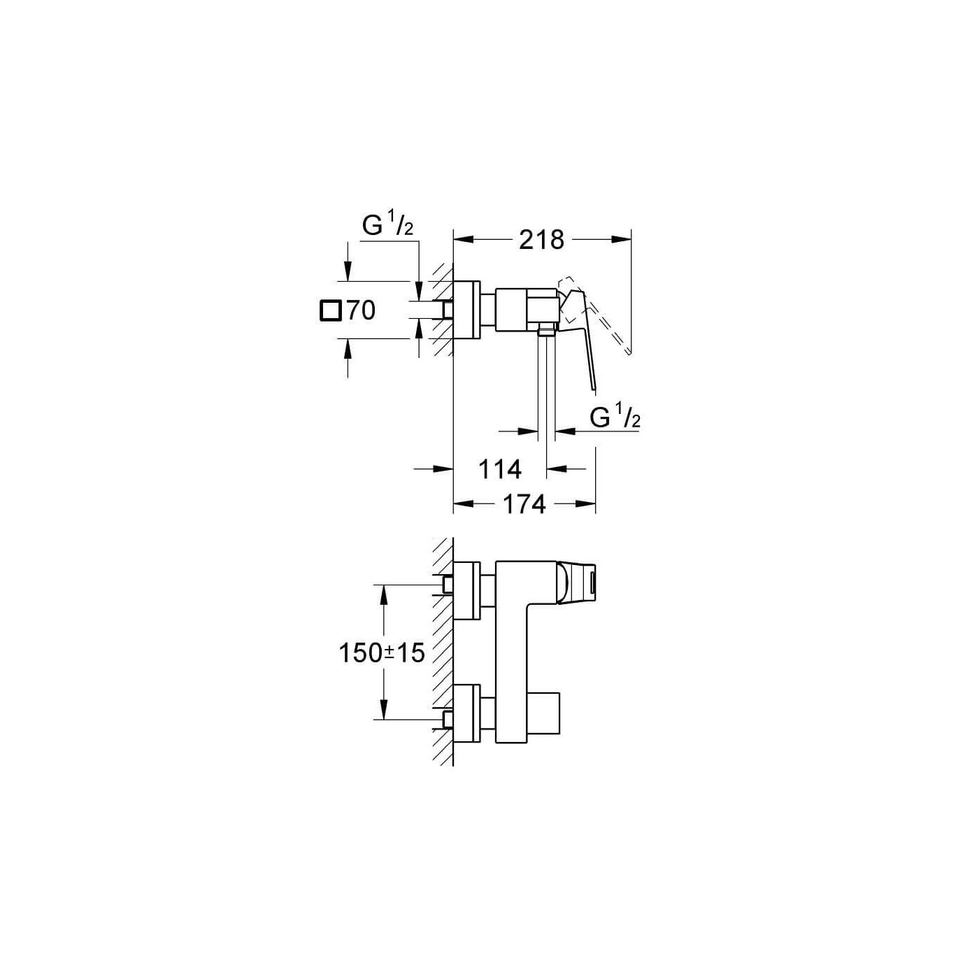 Jednouchwytowa Bateria Prysznicowa Eurocube 23145000 Grohe