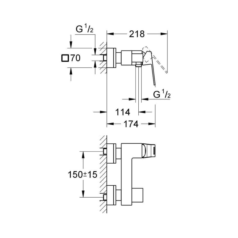 Jednouchwytowa Bateria Prysznicowa Eurocube 23145000 Grohe