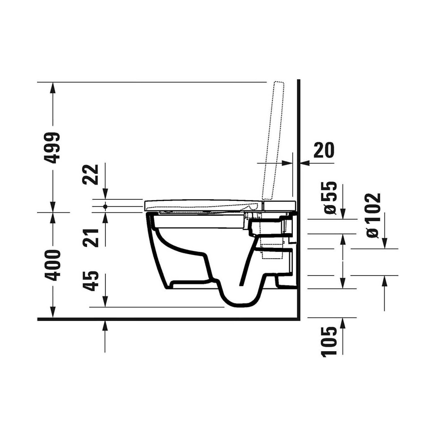Miska WC Rimless Starck F Lite Z Deską Myjącą 57,5x37,8 650001012004310 Duravit