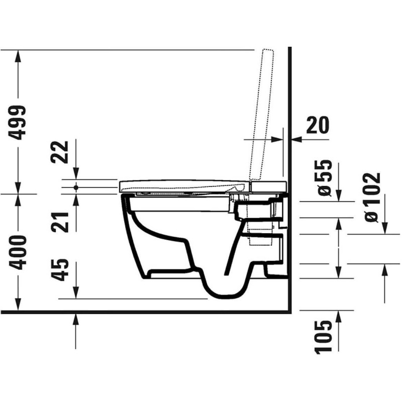 Miska WC Rimless Starck F Lite Z Deską Myjącą 57,5x37,8 650001012004310 Duravit