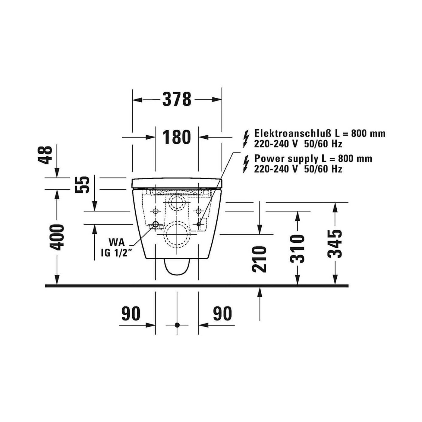 Miska WC Rimless Starck F Lite Z Deską Myjącą 57,5x37,8 650001012004310 Duravit