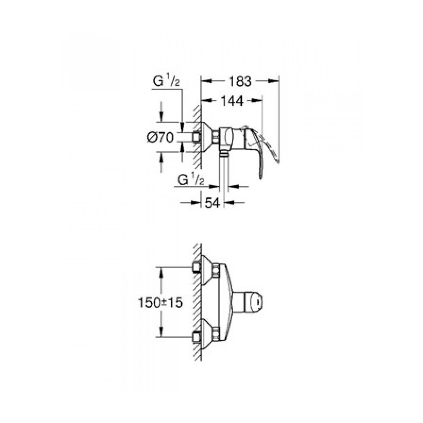 Bateria prysznicowa Eurosmart 33555002 Grohe