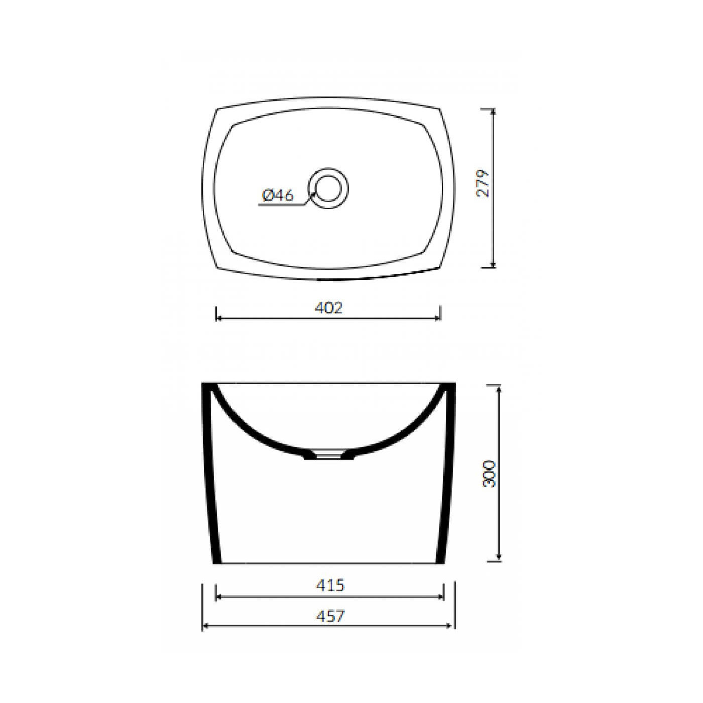 Umywalka Nablatowa Isar 45x30 597040020010 Marmorin