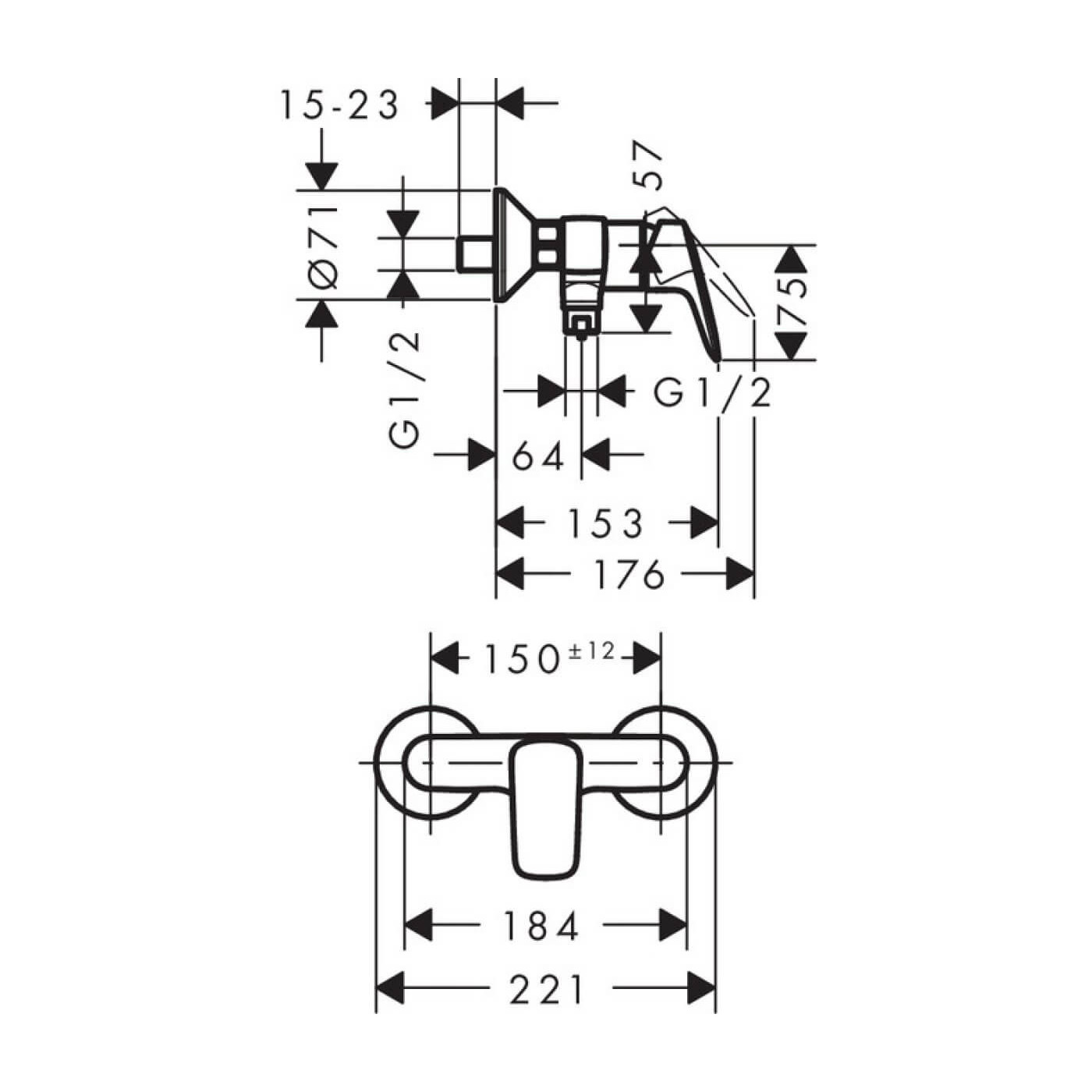 Bateria Prysznicowa Logis 71600000 Hansgrohe