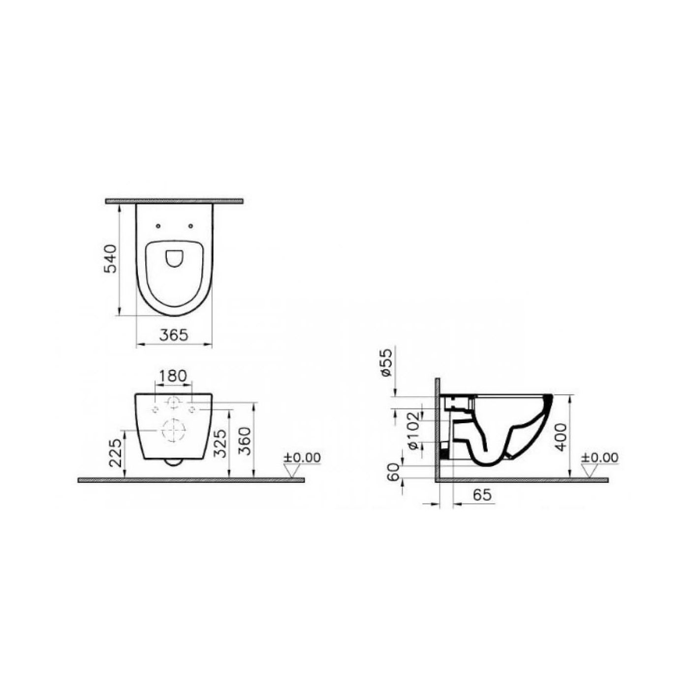 Zestaw Miska Wisząca Sento Z Deską Wolnoopadającą Sento 7748-B003-0075+120-003R009 Vitra